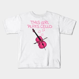 This Girl Plays Cello, Female Cellist Kids T-Shirt